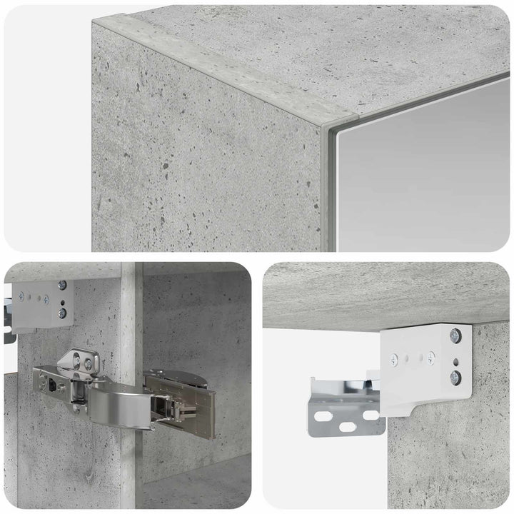 Badeværelsesspejlskab med hylde Beton Grå 50 x 14,5 x 70 cm
