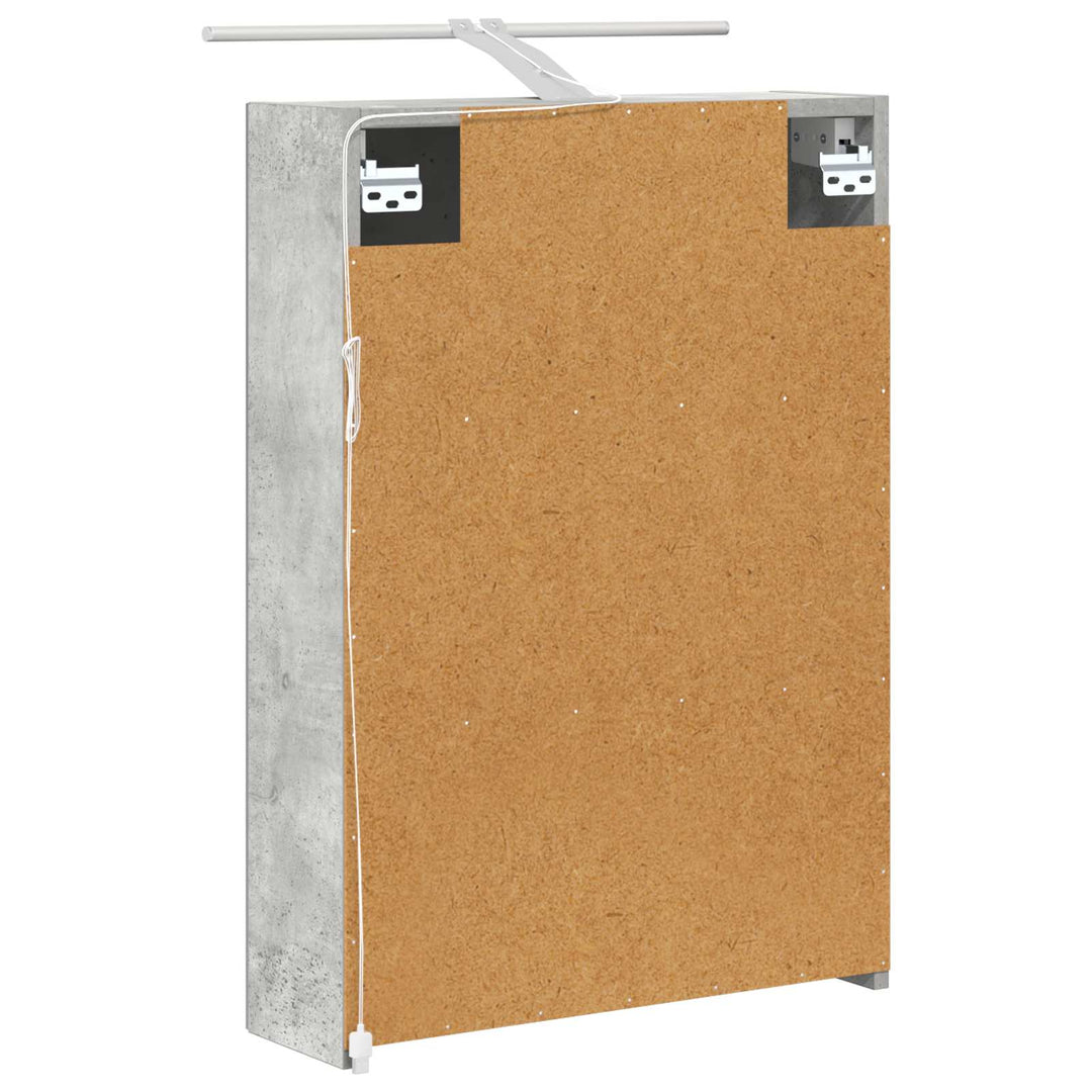 Badeværelsesspejlskab med hylde Beton Grå 50 x 14,5 x 70 cm