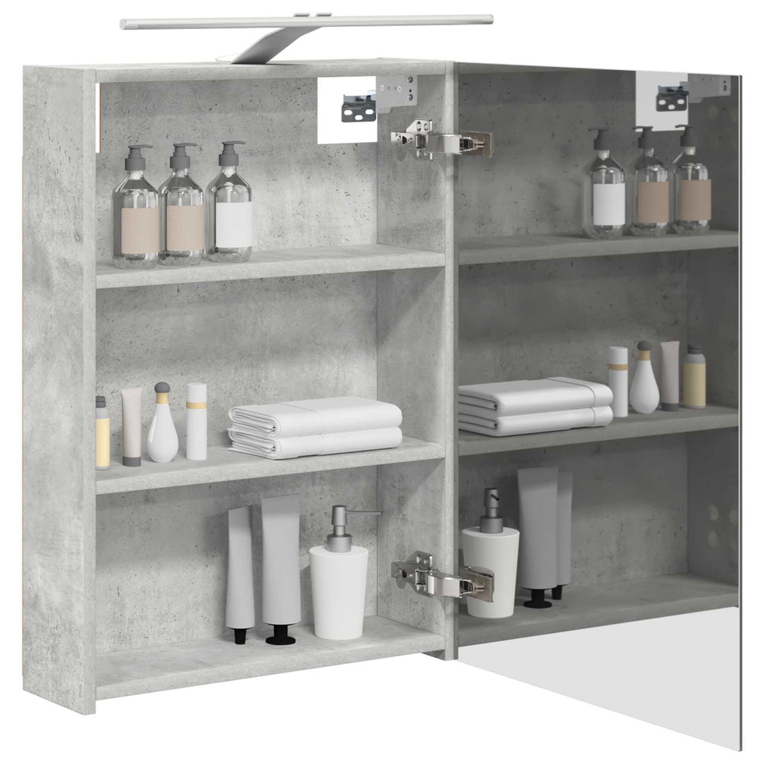 Badeværelsesspejlskab med hylde Beton Grå 50 x 14,5 x 70 cm
