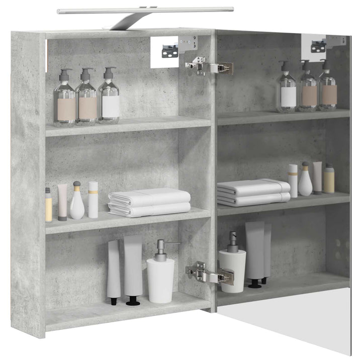 Badeværelsesspejlskab med hylde Beton Grå 50 x 14,5 x 70 cm