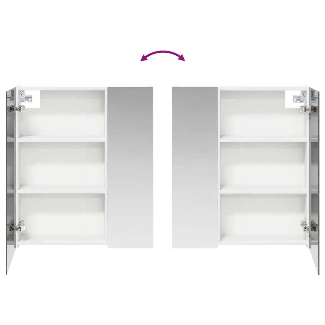 Badeværelsesspejlskab Hvid 60 x 14,5 x 70 cm Konstrueret træ