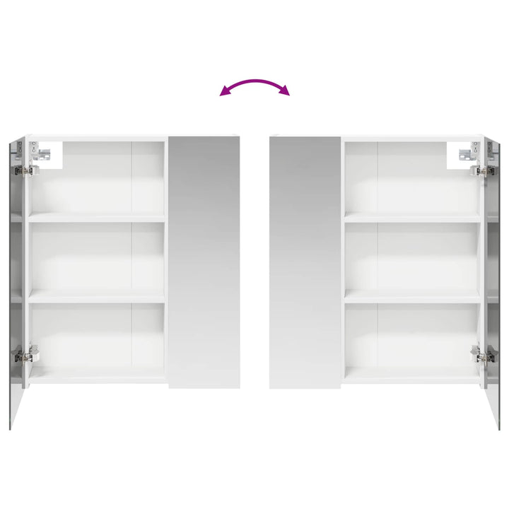 Badeværelsesspejlskab Hvid 60 x 14,5 x 70 cm Konstrueret træ