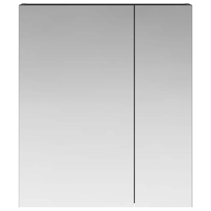 Badeværelsesspejlskab Sort eg 60 x 14,5 x 70 cm Konstrueret træ