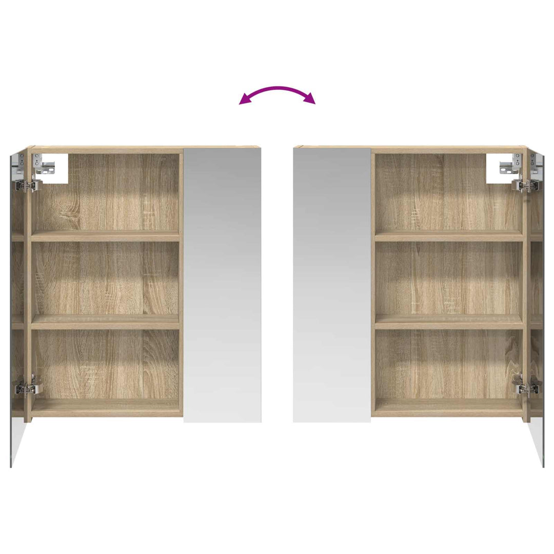 Badeværelsesspejlskab med hylde Sonoma eg 60 x 14,5 x 70 cm