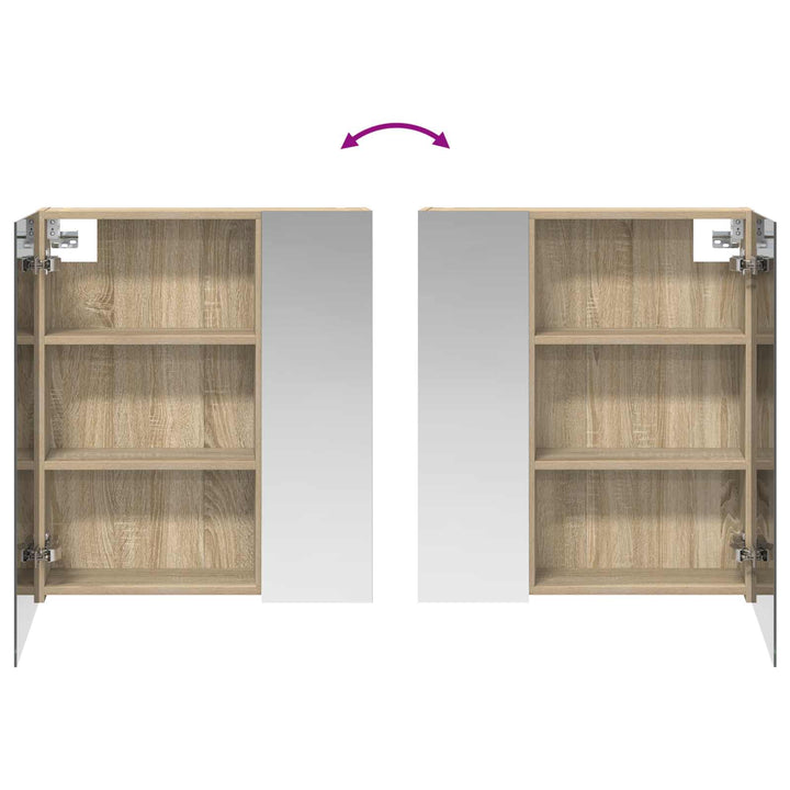 Badeværelsesspejlskab med hylde Sonoma eg 60 x 14,5 x 70 cm