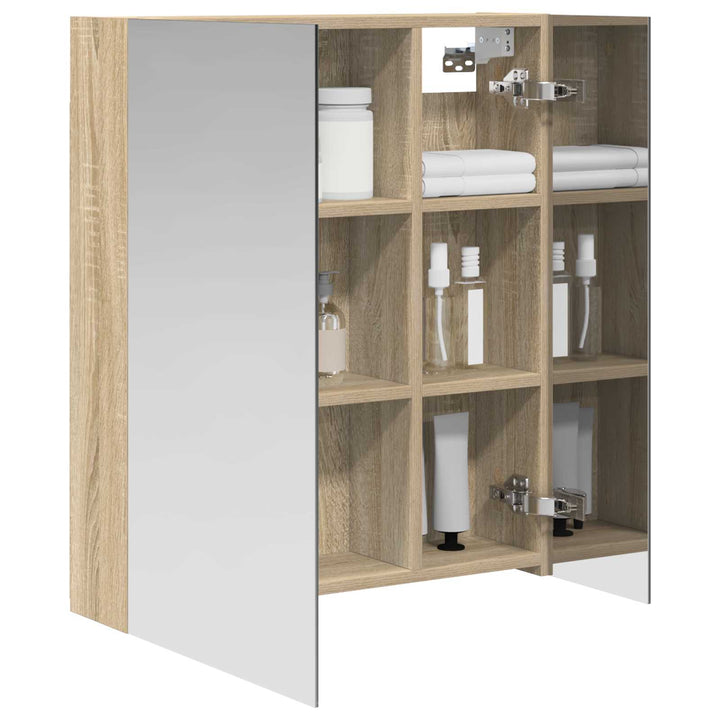 Badeværelsesspejlskab med hylde Sonoma eg 60 x 14,5 x 70 cm