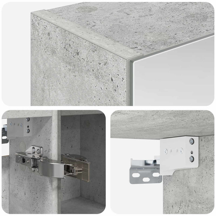 Badeværelsesspejlskab med hylde Beton Grå 60 x 14,5 x 70 cm