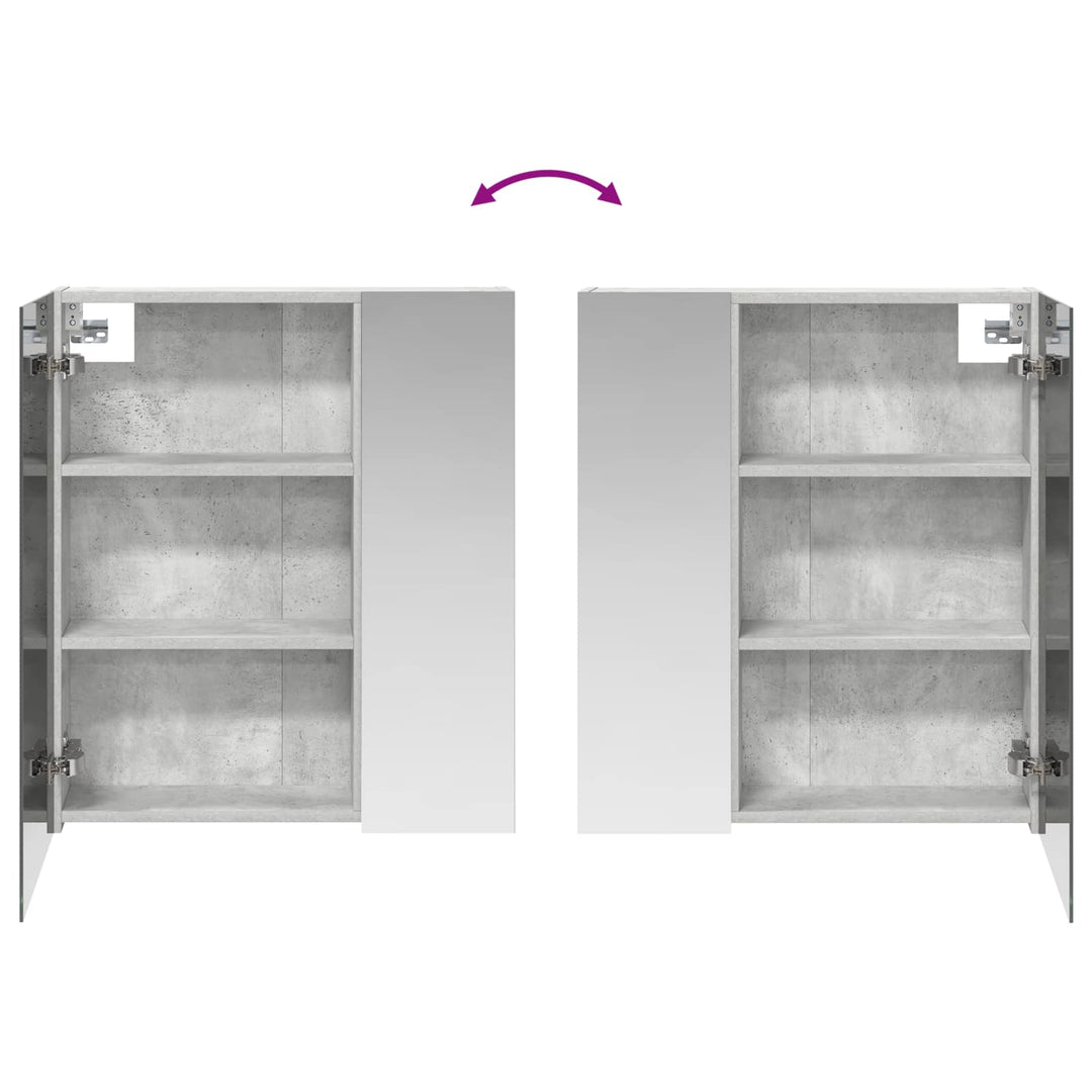 Badeværelsesspejlskab med hylde Beton Grå 60 x 14,5 x 70 cm