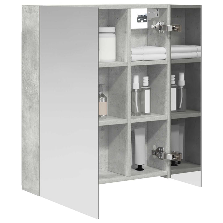 Badeværelsesspejlskab med hylde Beton Grå 60 x 14,5 x 70 cm