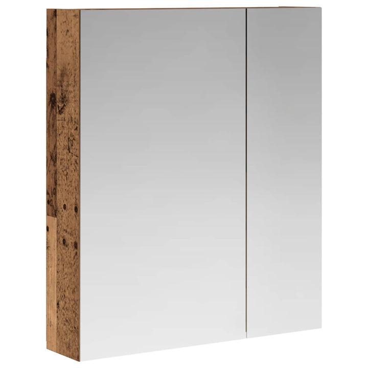 Badeværelsesspejlskab med hylde Gammelt træ 60 x 14,5 x 70 cm