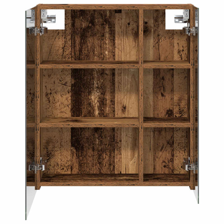 Badeværelsesspejlskab med hylde Gammelt træ 60 x 14,5 x 70 cm