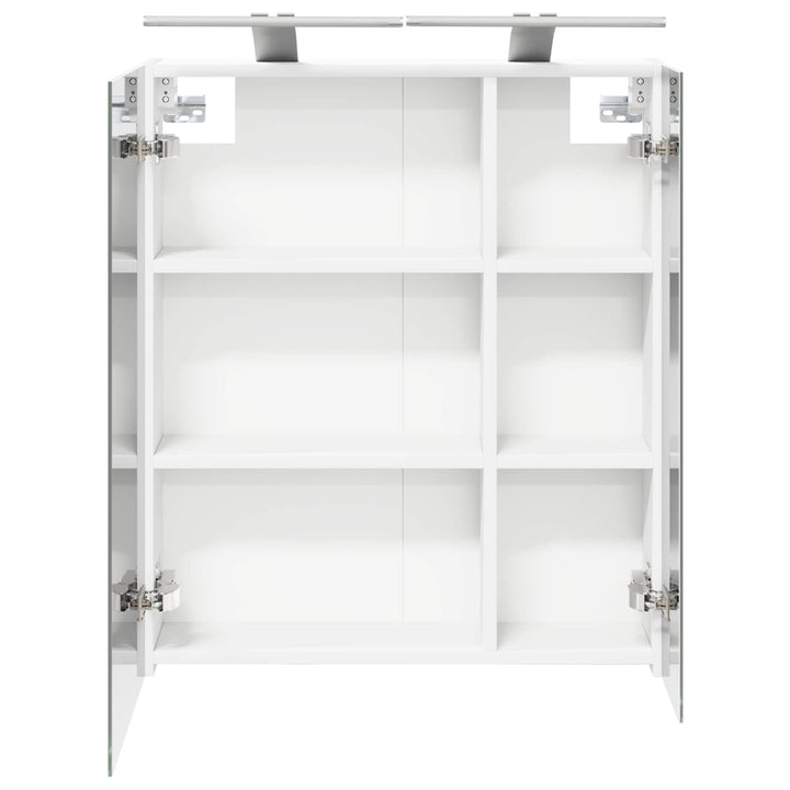 Badeværelsesspejlskab Hvid 60 x 14,5 x 70 cm Konstrueret træ