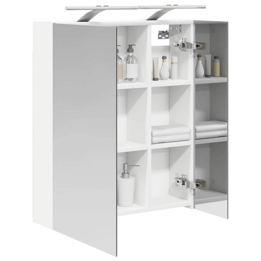 Badeværelsesspejlskab Hvid 60 x 14,5 x 70 cm Konstrueret træ