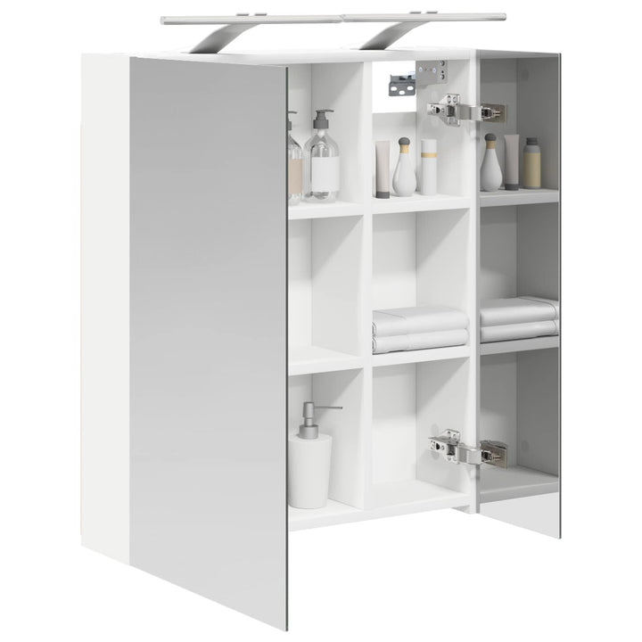 Badeværelsesspejlskab Hvid 60 x 14,5 x 70 cm Konstrueret træ