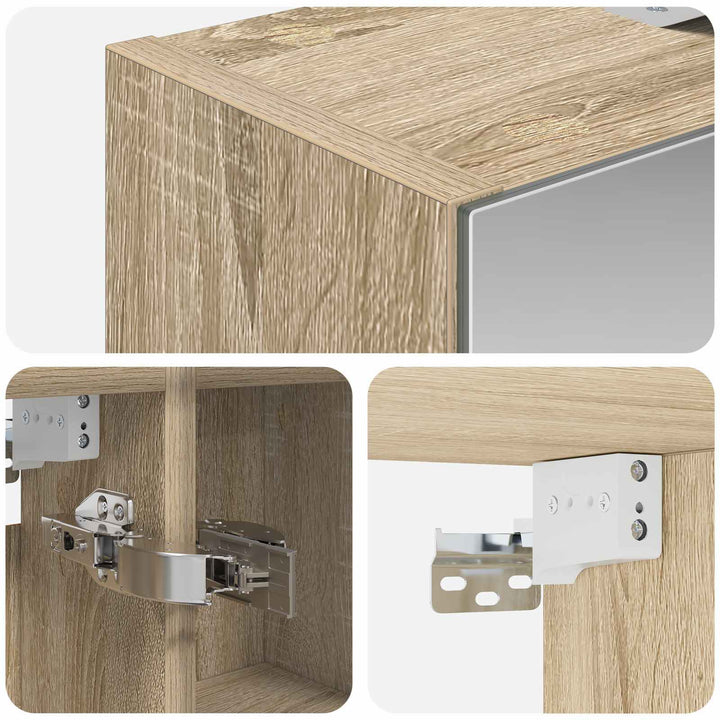 Badeværelsesspejlskab med hylde Sonoma eg 60 x 14,5 x 70 cm