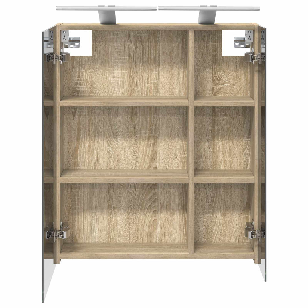Badeværelsesspejlskab med hylde Sonoma eg 60 x 14,5 x 70 cm