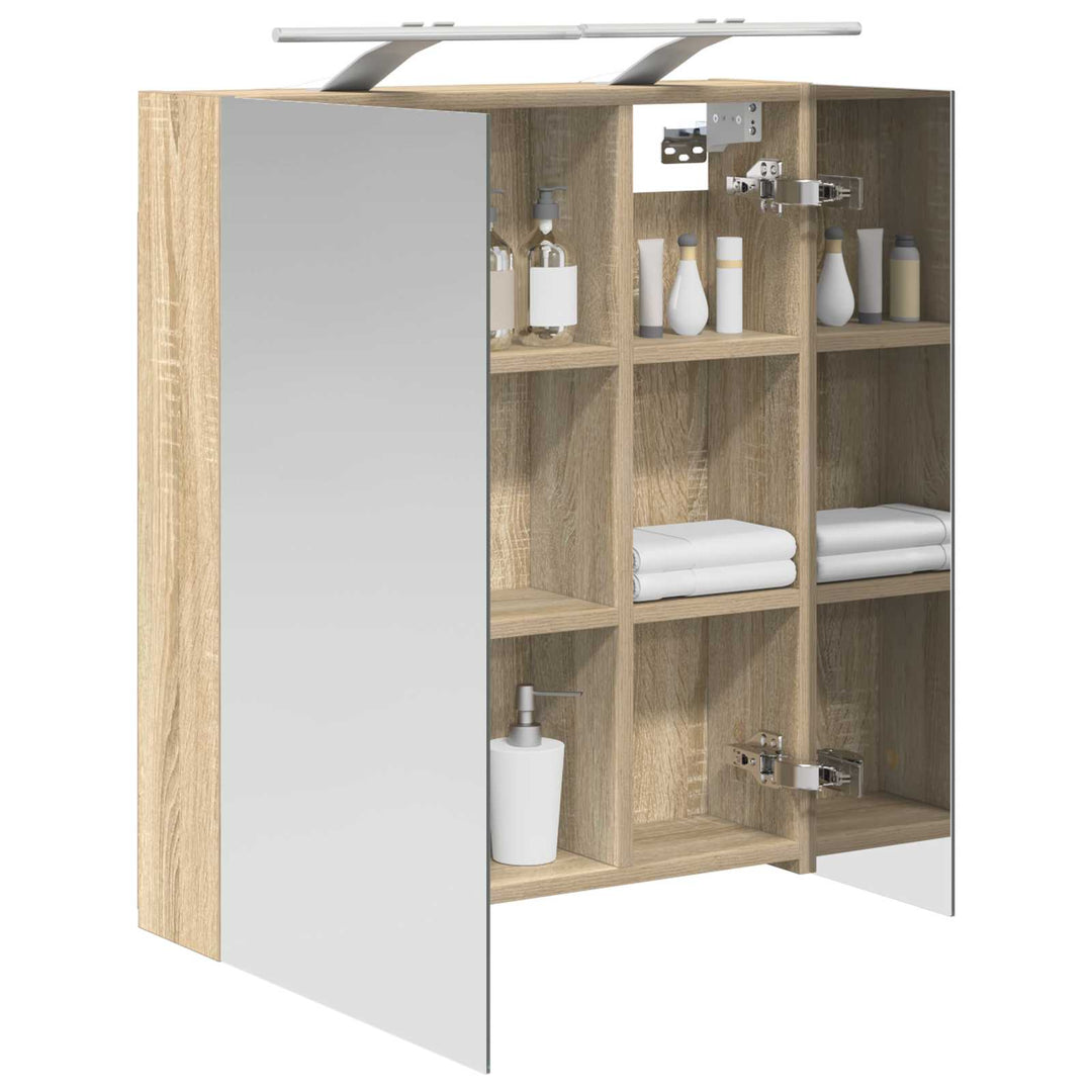 Badeværelsesspejlskab med hylde Sonoma eg 60 x 14,5 x 70 cm