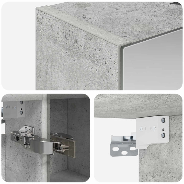 Badeværelsesspejlskab med hylde Beton Grå 60 x 14,5 x 70 cm