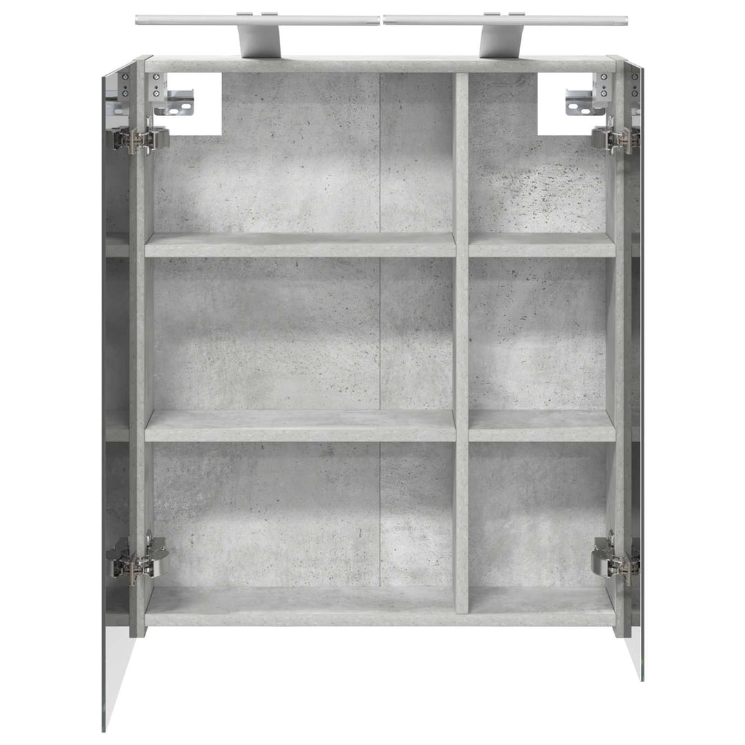 Badeværelsesspejlskab med hylde Beton Grå 60 x 14,5 x 70 cm
