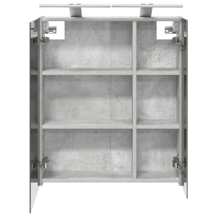 Badeværelsesspejlskab med hylde Beton Grå 60 x 14,5 x 70 cm