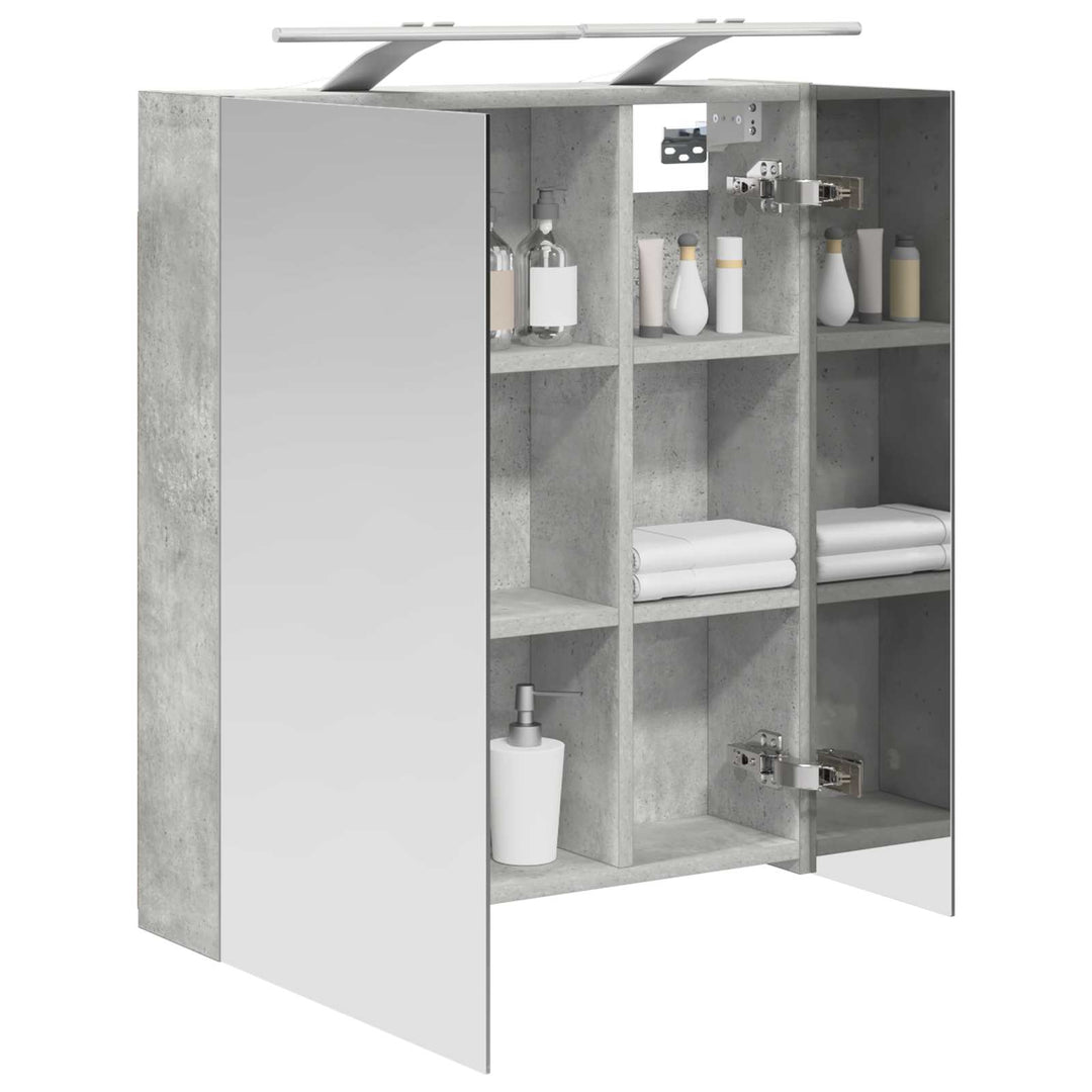 Badeværelsesspejlskab med hylde Beton Grå 60 x 14,5 x 70 cm