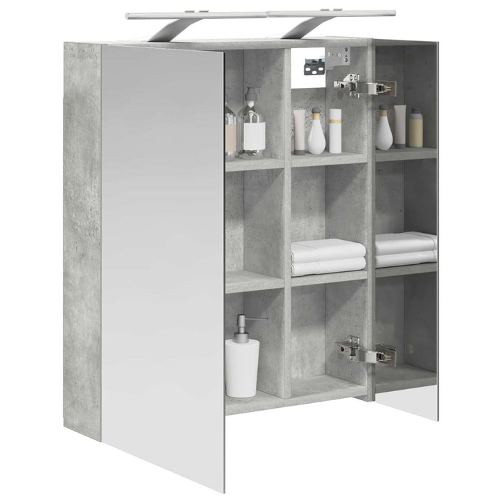 Badeværelsesspejlskab med hylde Beton Grå 60 x 14,5 x 70 cm