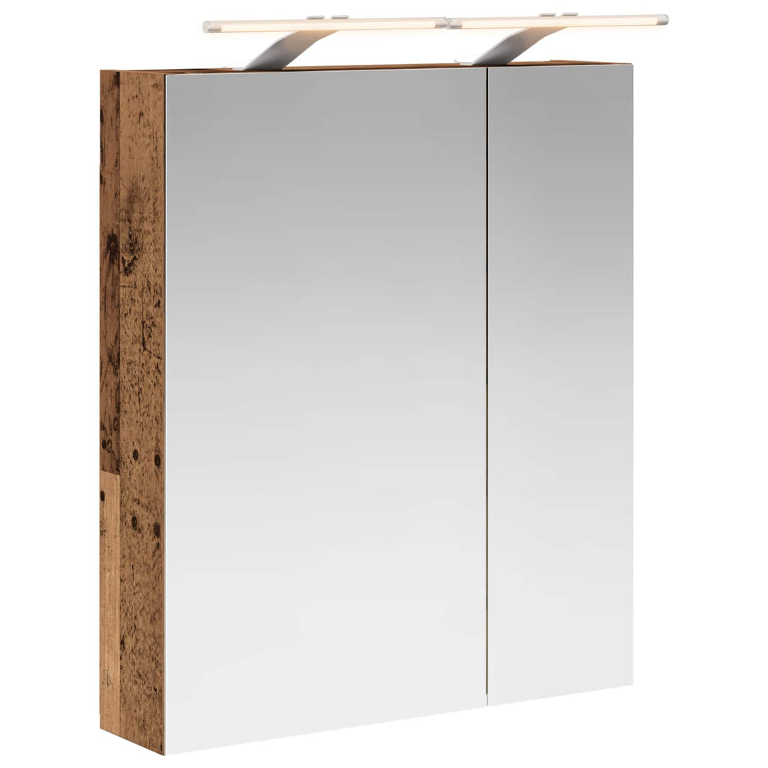 Badeværelsesspejlskab med hylde Gammelt træ 60 x 14,5 x 70 cm