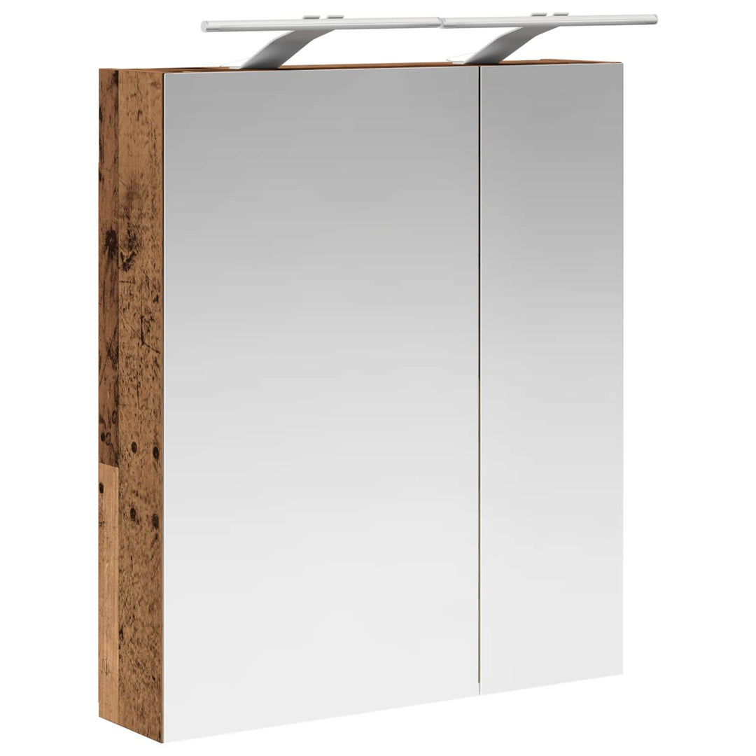 Badeværelsesspejlskab med hylde Gammelt træ 60 x 14,5 x 70 cm