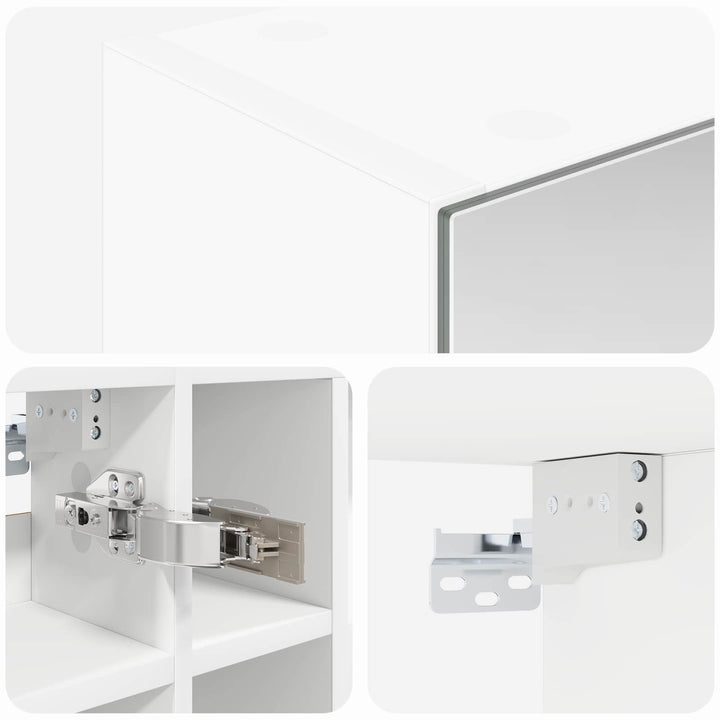 Badeværelsesspejlskab Hvid 60 x 14,5 x 50 cm Konstrueret træ