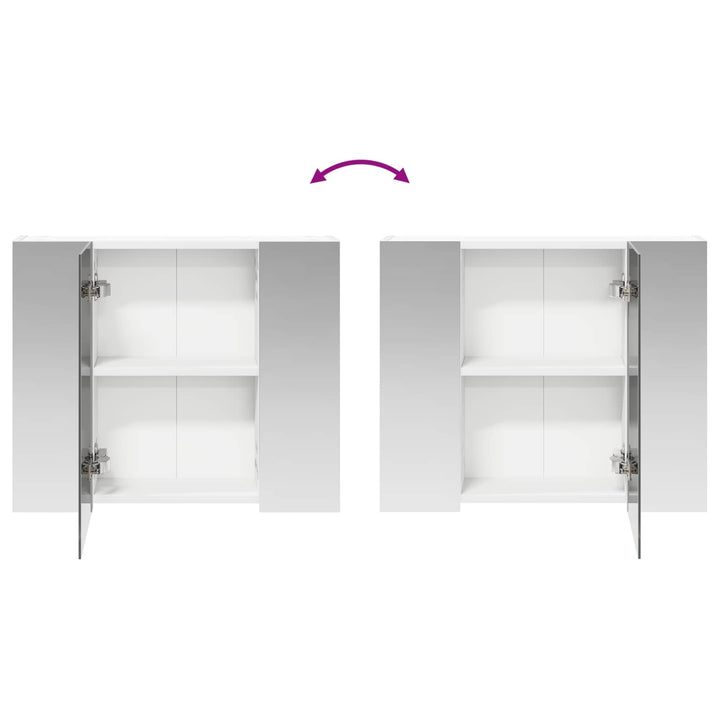 Badeværelsesspejlskab Hvid 60 x 14,5 x 50 cm Konstrueret træ