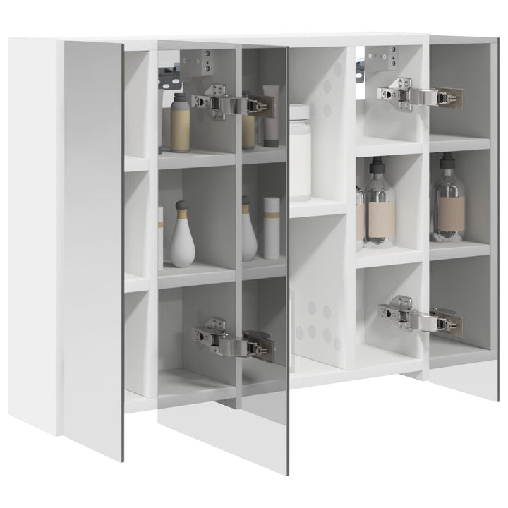 Badeværelsesspejlskab Hvid 60 x 14,5 x 50 cm Konstrueret træ