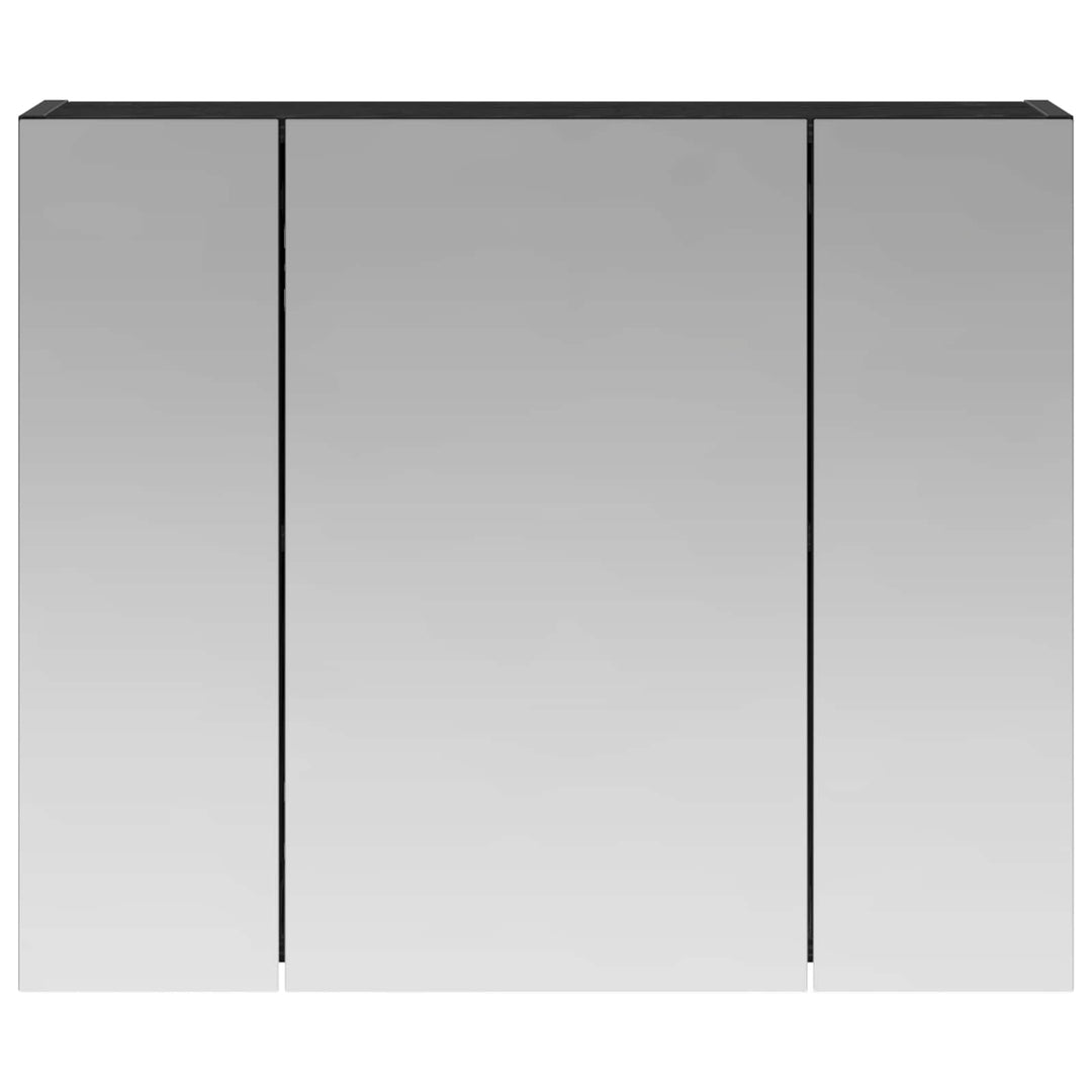 Badeværelsesspejlskab Sort eg 60 x 14,5 x 50 cm Konstrueret træ