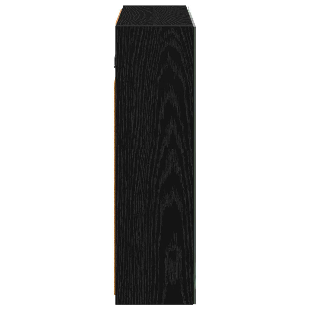 Badeværelsesspejlskab Sort eg 60 x 14,5 x 50 cm Konstrueret træ