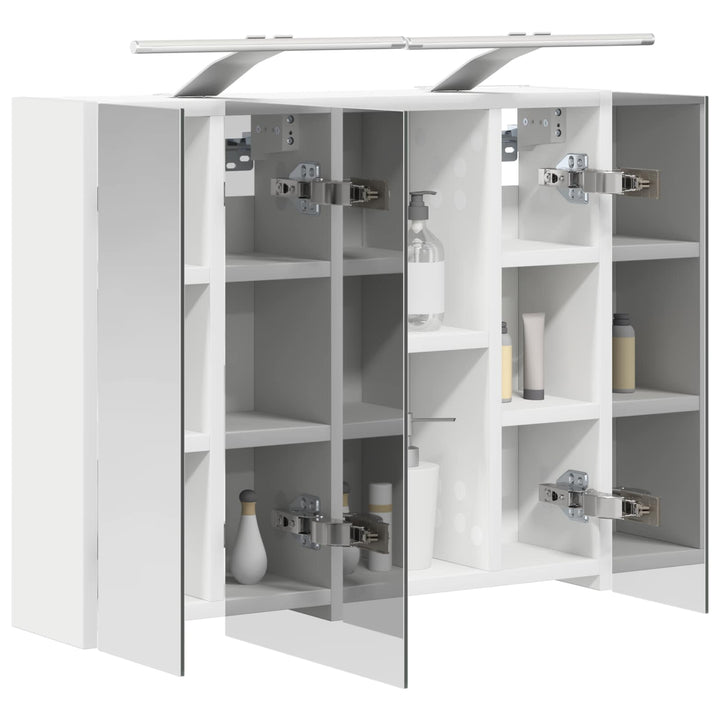 Badeværelsesspejlskab Hvid 60 x 14,5 x 50 cm Konstrueret træ