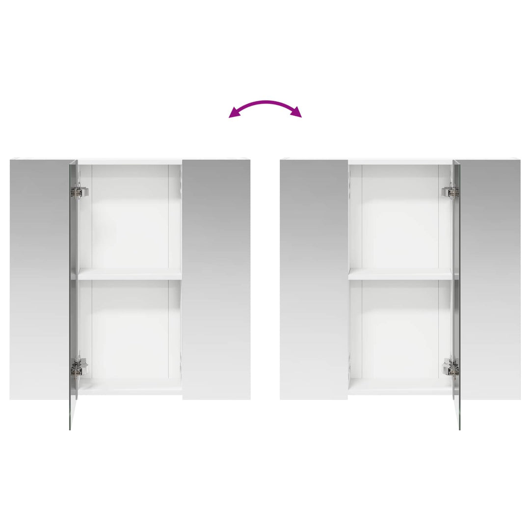 Badeværelsesspejlskab Hvid 70 x 14,5 x 70 cm Konstrueret træ