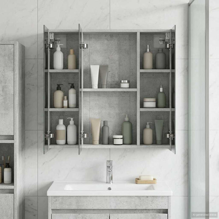 Badeværelsesspejlskab Beton Grå 70 x 14,5 x 70 cm
