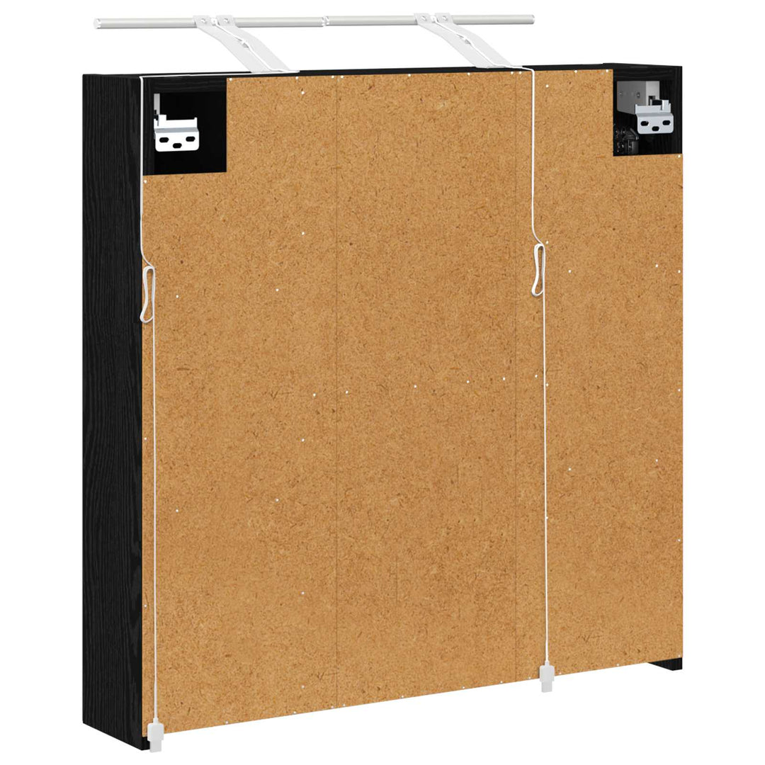 Badeværelsesspejlskab Sort eg 70 x 14,5 x 70 cm Konstrueret træ