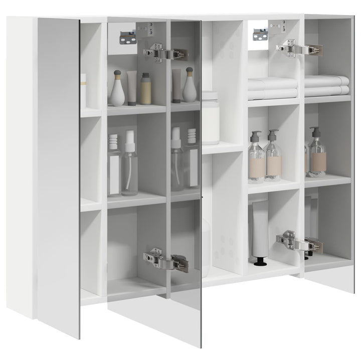 Badeværelsesspejlskab Hvid 80 x 14.5 x 70 cm Konstrueret træ