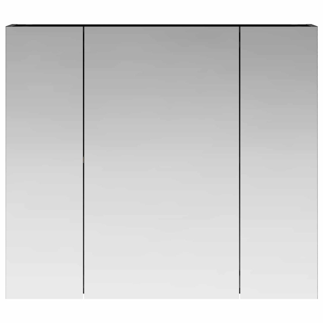 Badeværelsesspejlskab Sort eg 80 x 14.5 x 70 cm Konstrueret træ