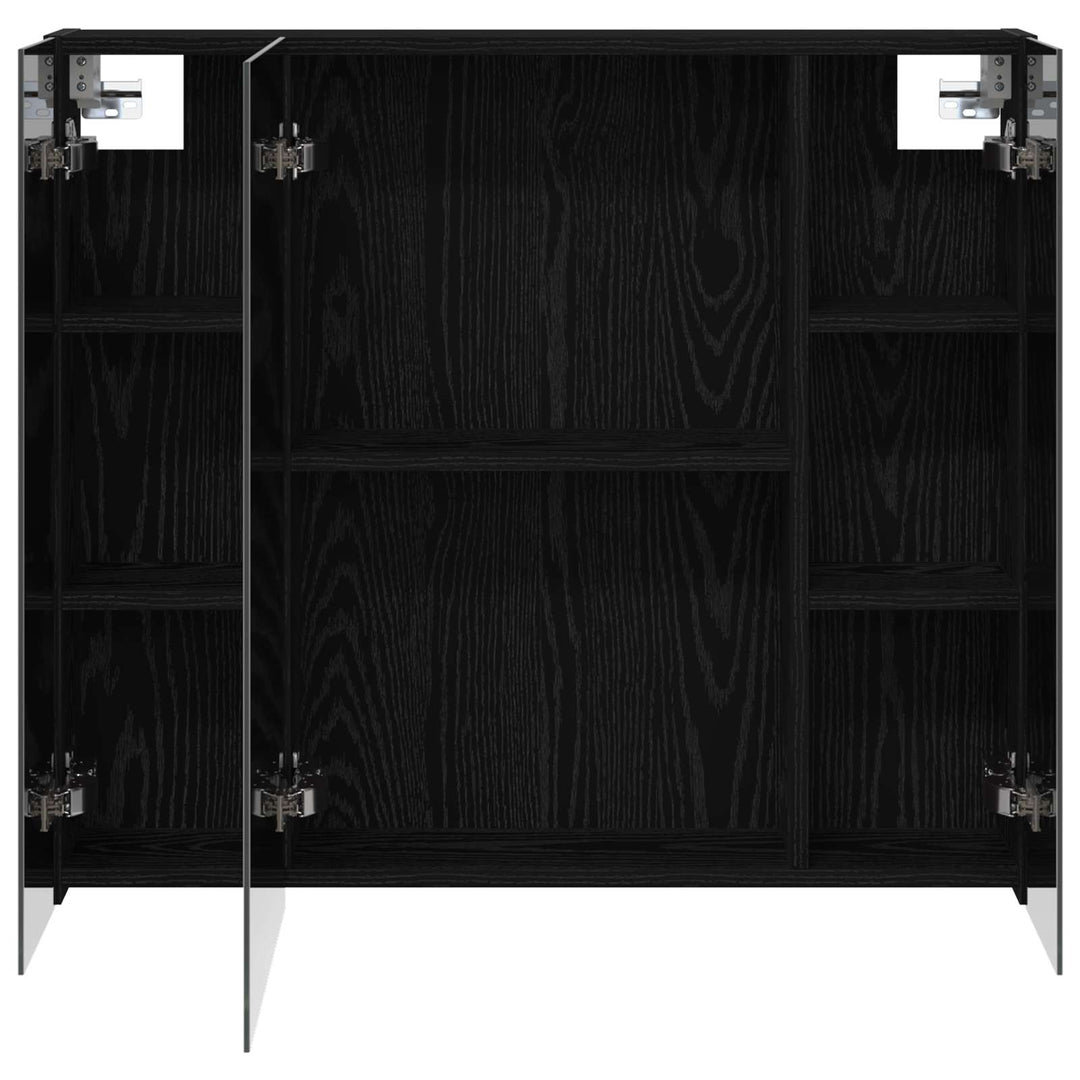 Badeværelsesspejlskab Sort eg 80 x 14.5 x 70 cm Konstrueret træ