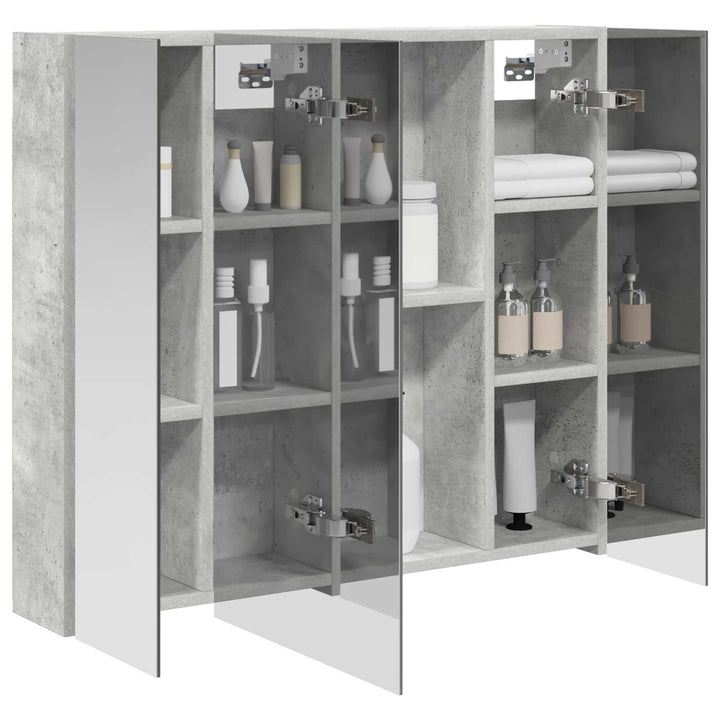 Badeværelsesspejlskab med hylde Beton Grå 80 x 14.5 x 70 cm