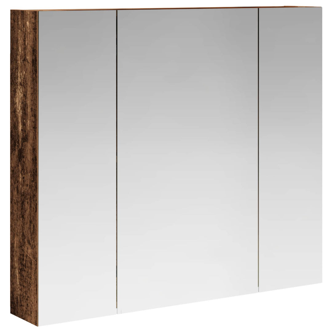 Badeværelsesspejlskab med hylde Gammelt træ 80 x 14.5 x 70 cm