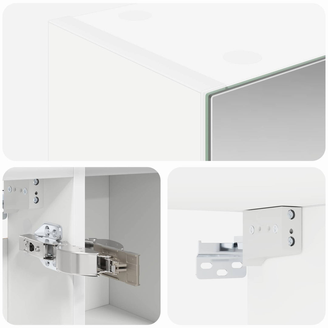 Badeværelsesspejlskab Hvid 80 x 14.5 x 70 cm Konstrueret træ