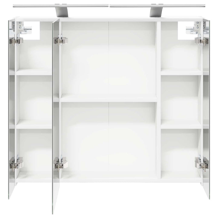Badeværelsesspejlskab Hvid 80 x 14.5 x 70 cm Konstrueret træ