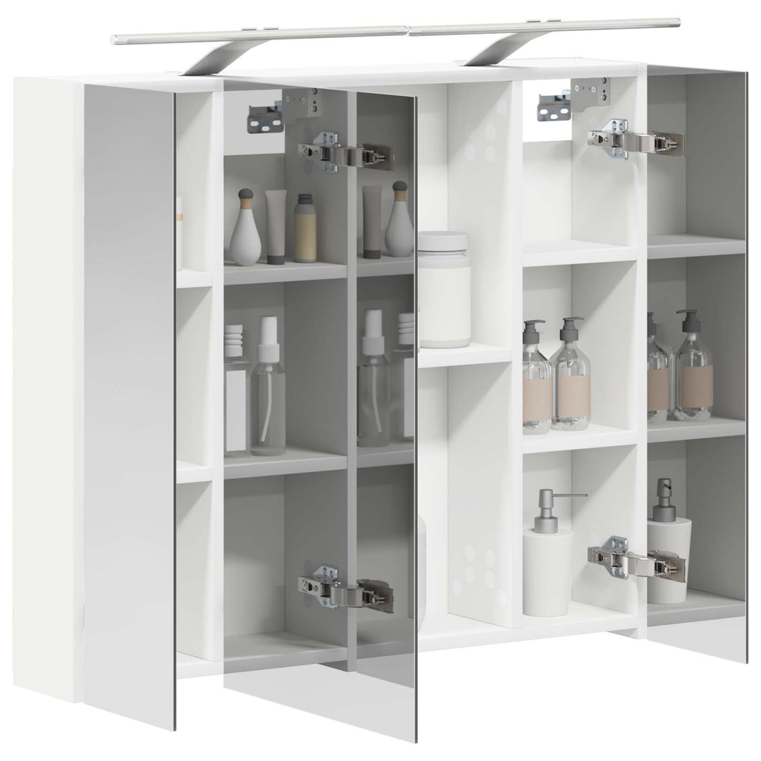 Badeværelsesspejlskab Hvid 80 x 14.5 x 70 cm Konstrueret træ