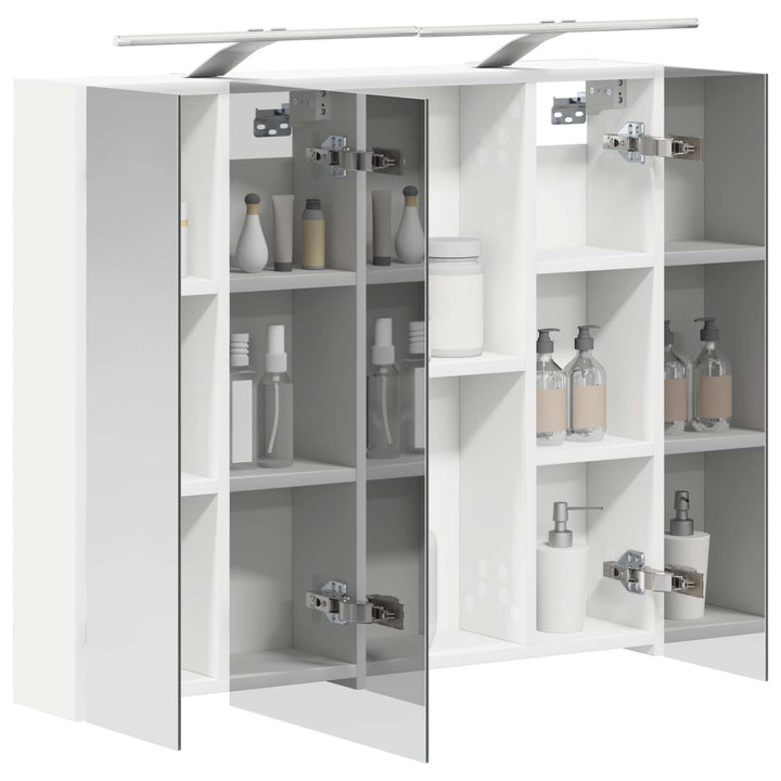 Badeværelsesspejlskab Hvid 80 x 14.5 x 70 cm Konstrueret træ