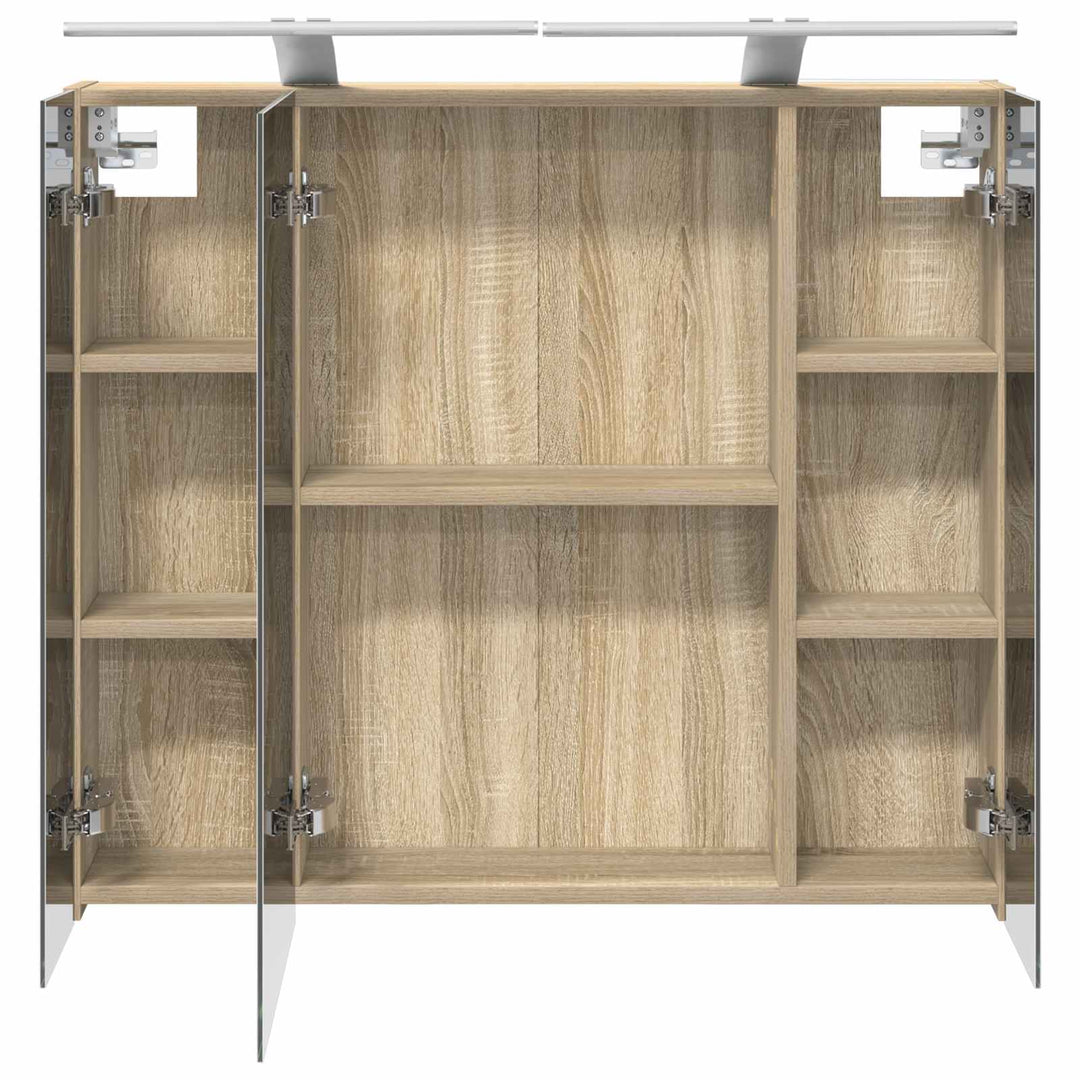 Badeværelsesspejlskab med hylde Sonoma eg 80 x 14.5 x 70 cm