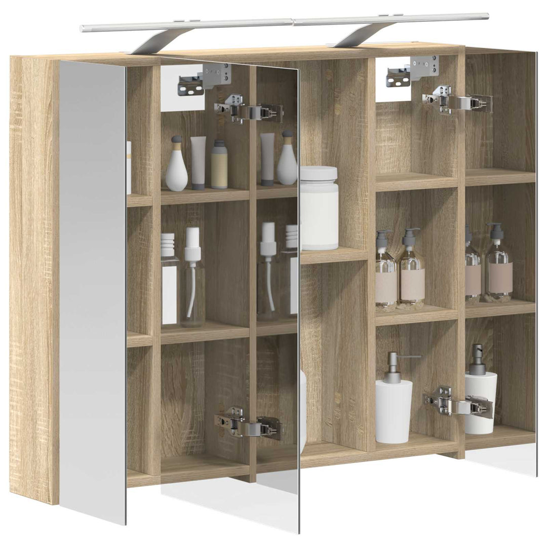 Badeværelsesspejlskab med hylde Sonoma eg 80 x 14.5 x 70 cm