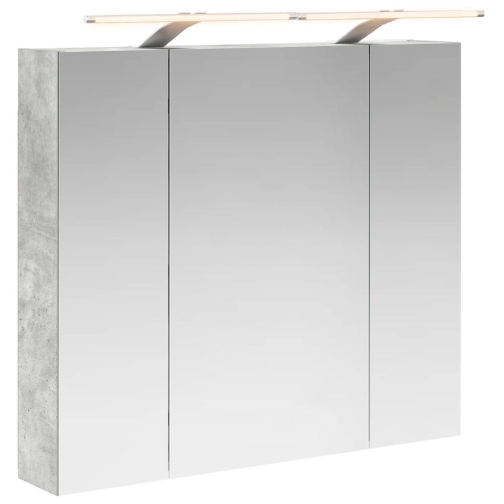 Badeværelsesspejlskab med hylde Beton Grå 80 x 14.5 x 70 cm