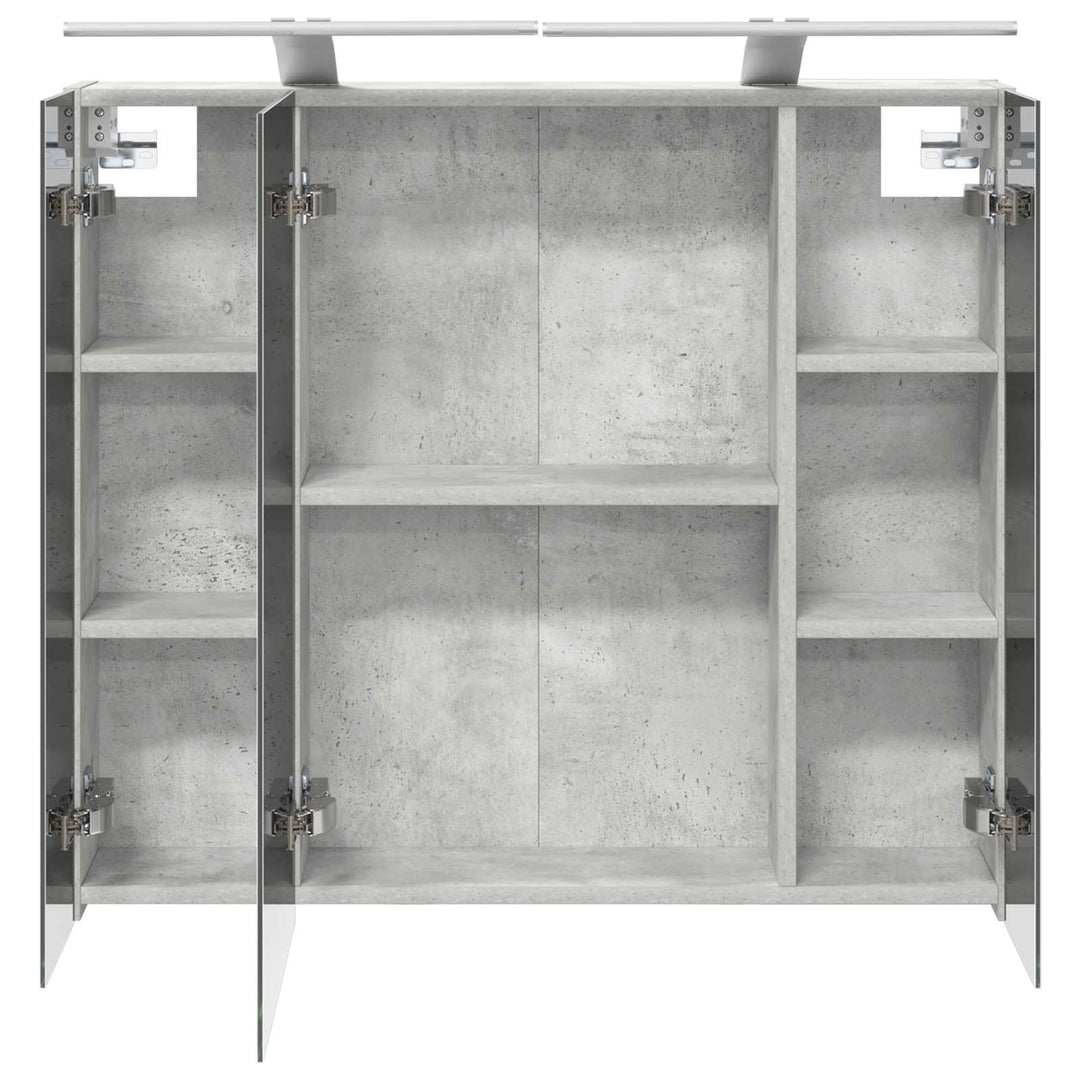 Badeværelsesspejlskab med hylde Beton Grå 80 x 14.5 x 70 cm
